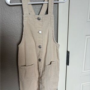 Cat & Jack Off-White Corduroy Overall Dress
